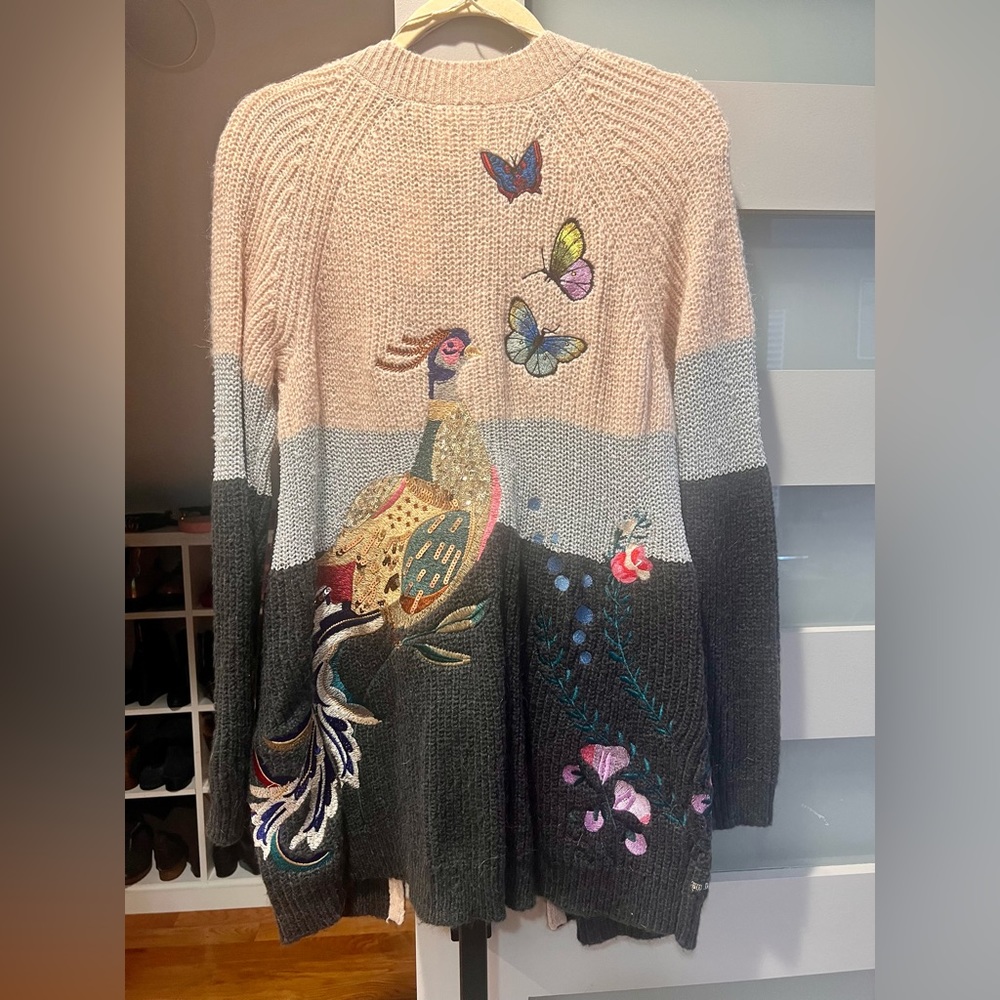 NEW WITH TAGS Anthropologie HWR (Monogram) Winged Patchwork Cardigan size XS. - Picture 3 of 6